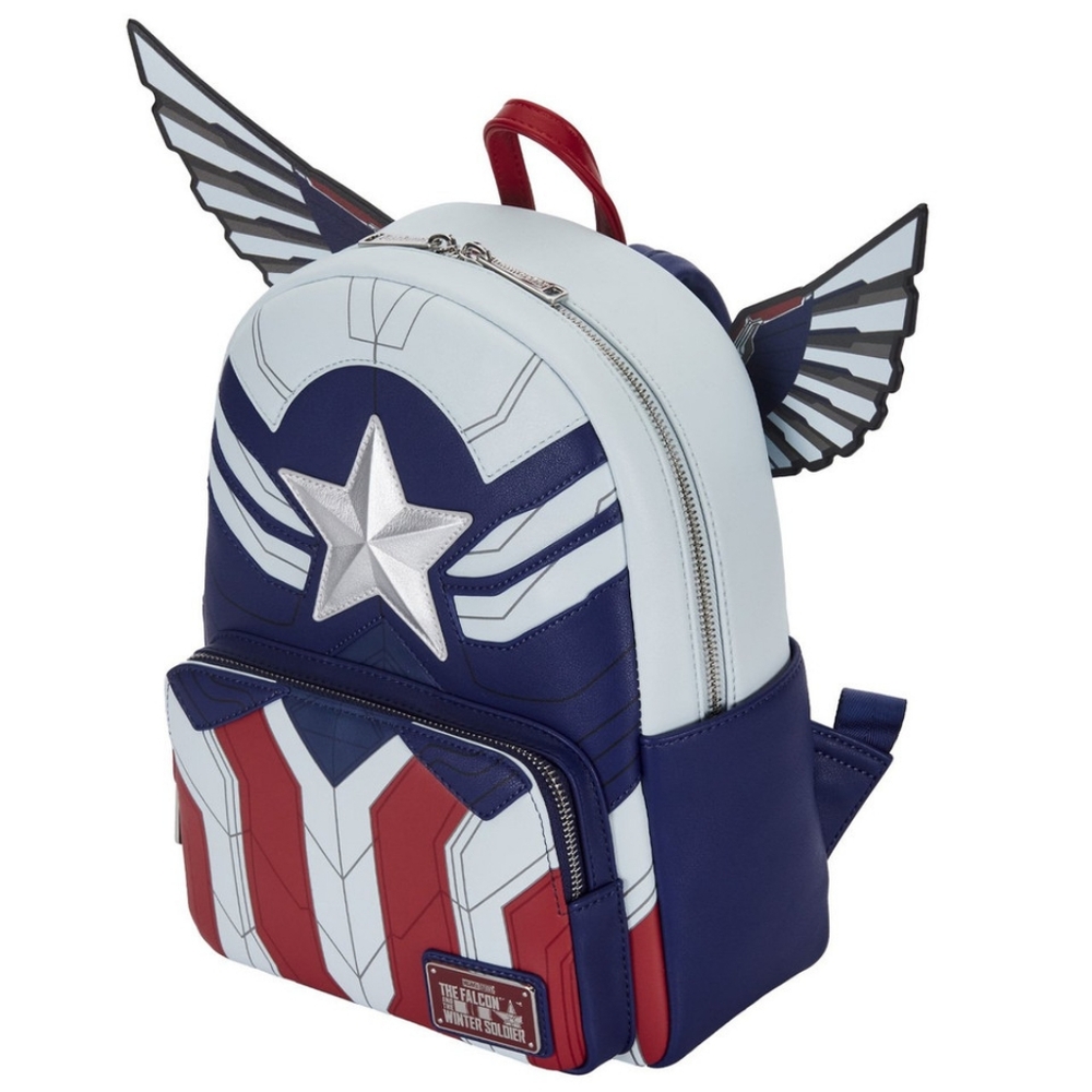 Loungefly Marvel Falcon Captain America Cosplay Mini Backpack NWT - Picture 4 of 5